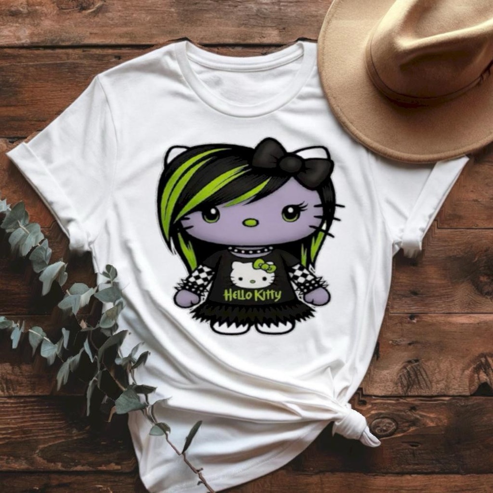 Hello Kitty White Gothic T-Shirts